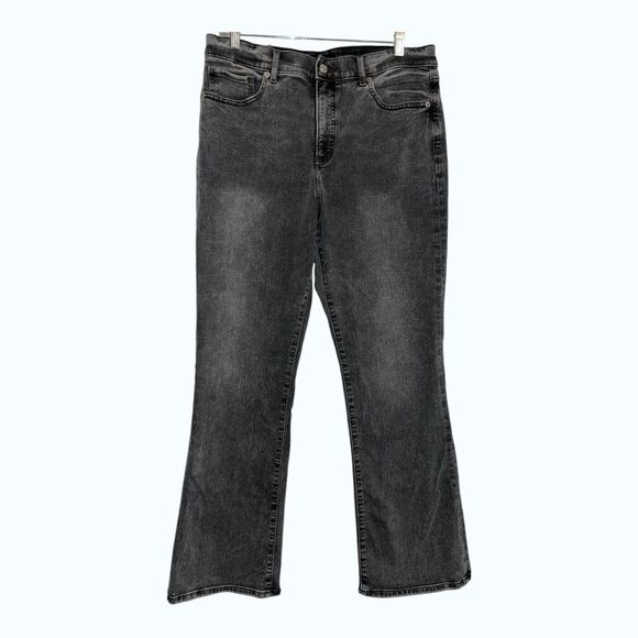 Express 90s Boot Jeans Flare High Rise - Gray Wash Stretch Women's 12R - Picture 1 of 5